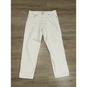 Lucky Brand Womens Sz 6 / 28 Relaxed Taper White Faded Grunge Denim Jeans